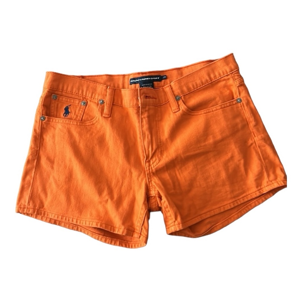 Ralph Lauren Orange Cotton Denim Shorts